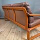 3-seater wood and leather sofa from the 1970s