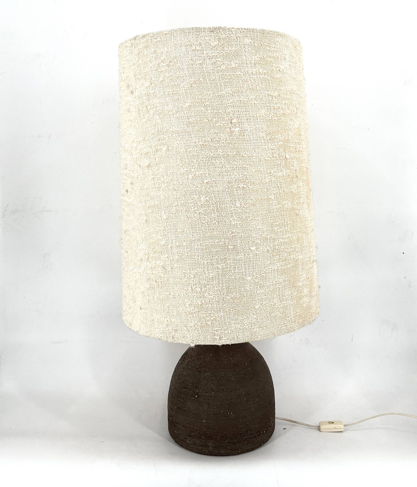 Large 1960s Ceramic Table lamp or floor lamp With Original Fabric Shade Fro