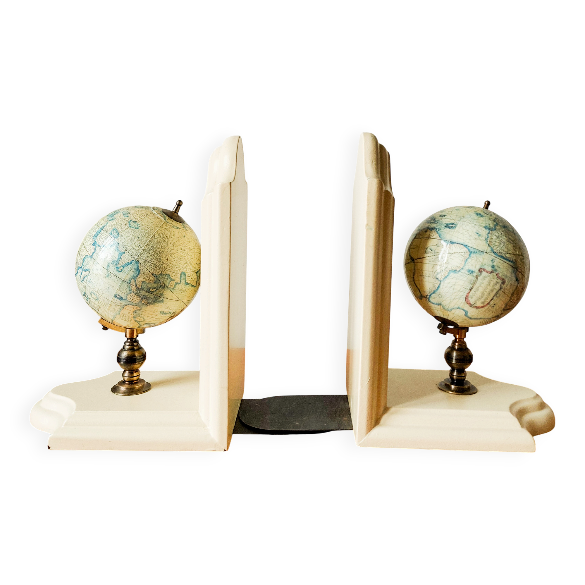 Pair of vintage globe bookends