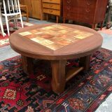 Vintage coffee table in wood and ceramic from the 70s