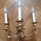 Pair of 4-branch wall sconces - gilded bronze