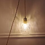 Chiseled glass hand lamp