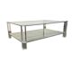 Table basse vintage en verre/acrylique « La Haye »