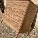 Large stripped oak chest of drawers