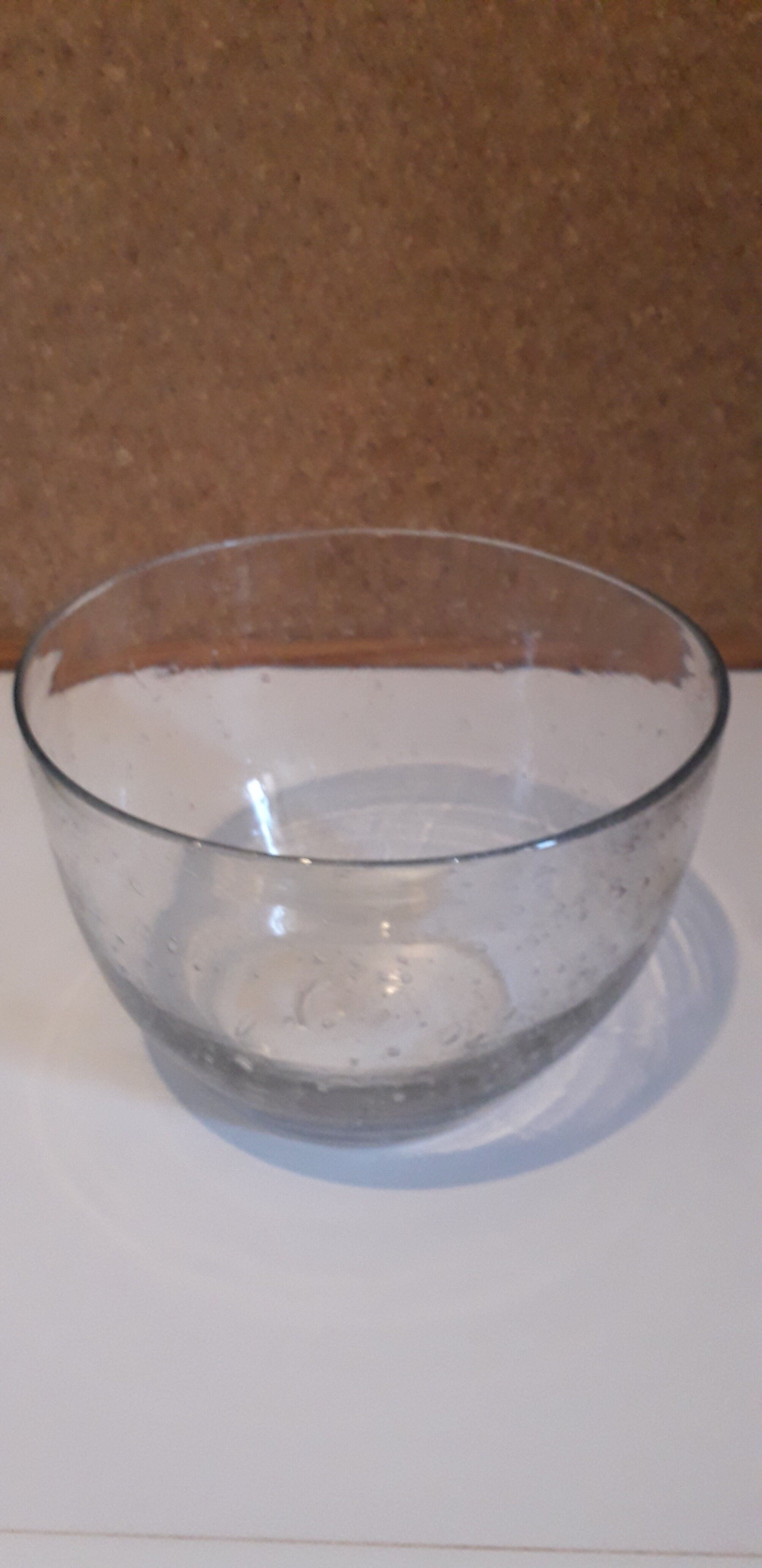 Saladier en verre soufflé bullé transparent