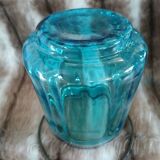 Bonbonnière en verre bleu