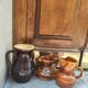 Trio de pichets en céramique émaillée vintage