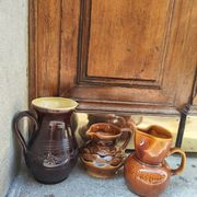 Trio de pichets en céramique émaillée vintage