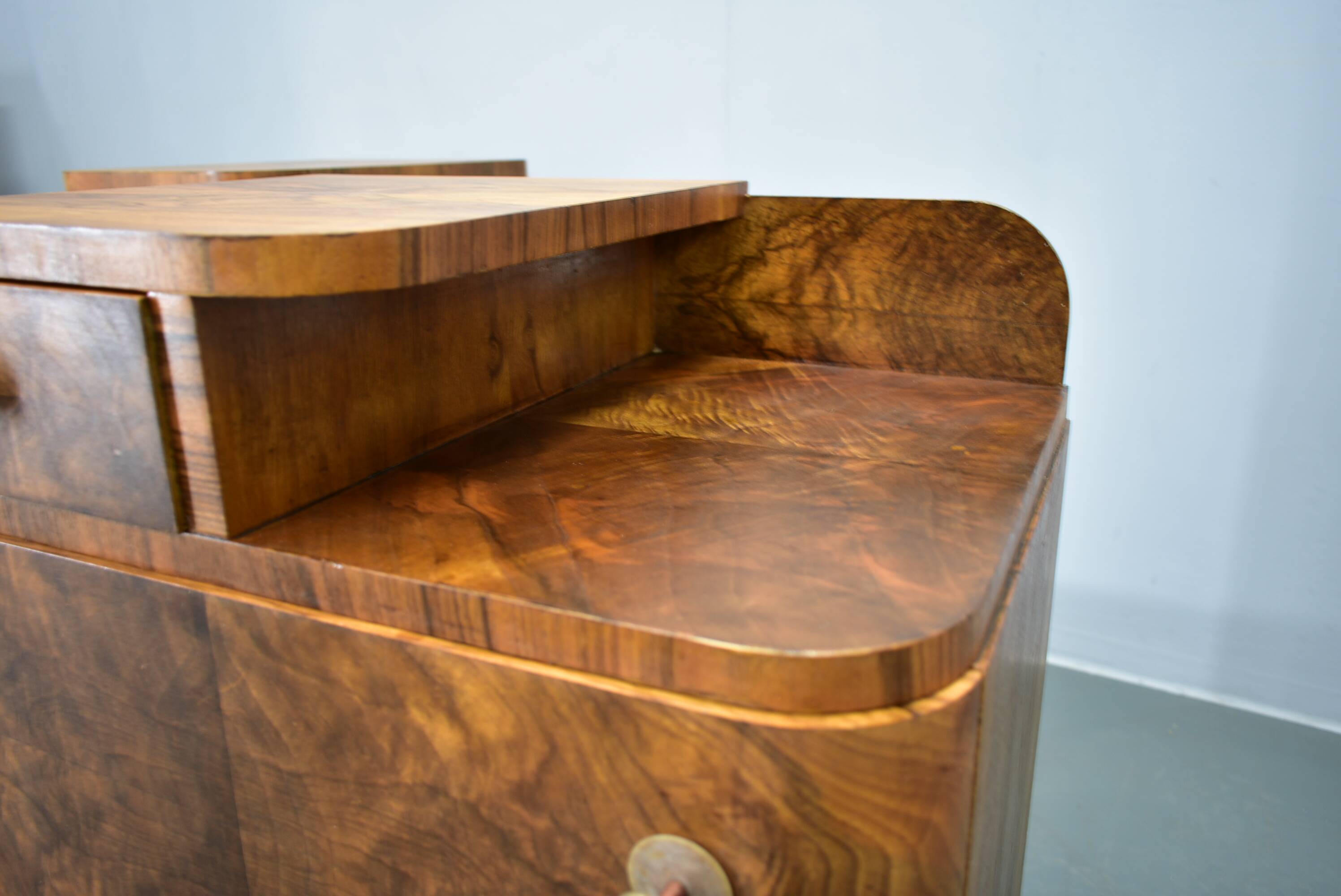 1935s Pair of Art Deco Bedside Tables, Czechoslovakia