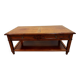 Coffee table with 2 drawers in solid wood.