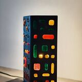 Brutalist lamp in lead and glass - 1950 - Jacques Avoinet - Jean Simon Labret