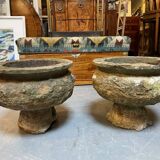 Pair C19th Soft Stone Urns