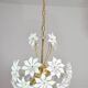 Charmant luminaire en verre de Murano Spoutnik fleurs blanches, années 1970