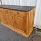 Raw pine sideboard with black patina top