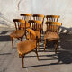 Set of 7 bistro chairs with curved backs