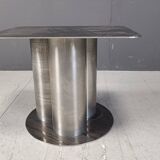 Ecthed metal brutalist side table, 1970s