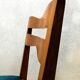 Suite de 6 chaises années 40-50 chêne et velour bleu