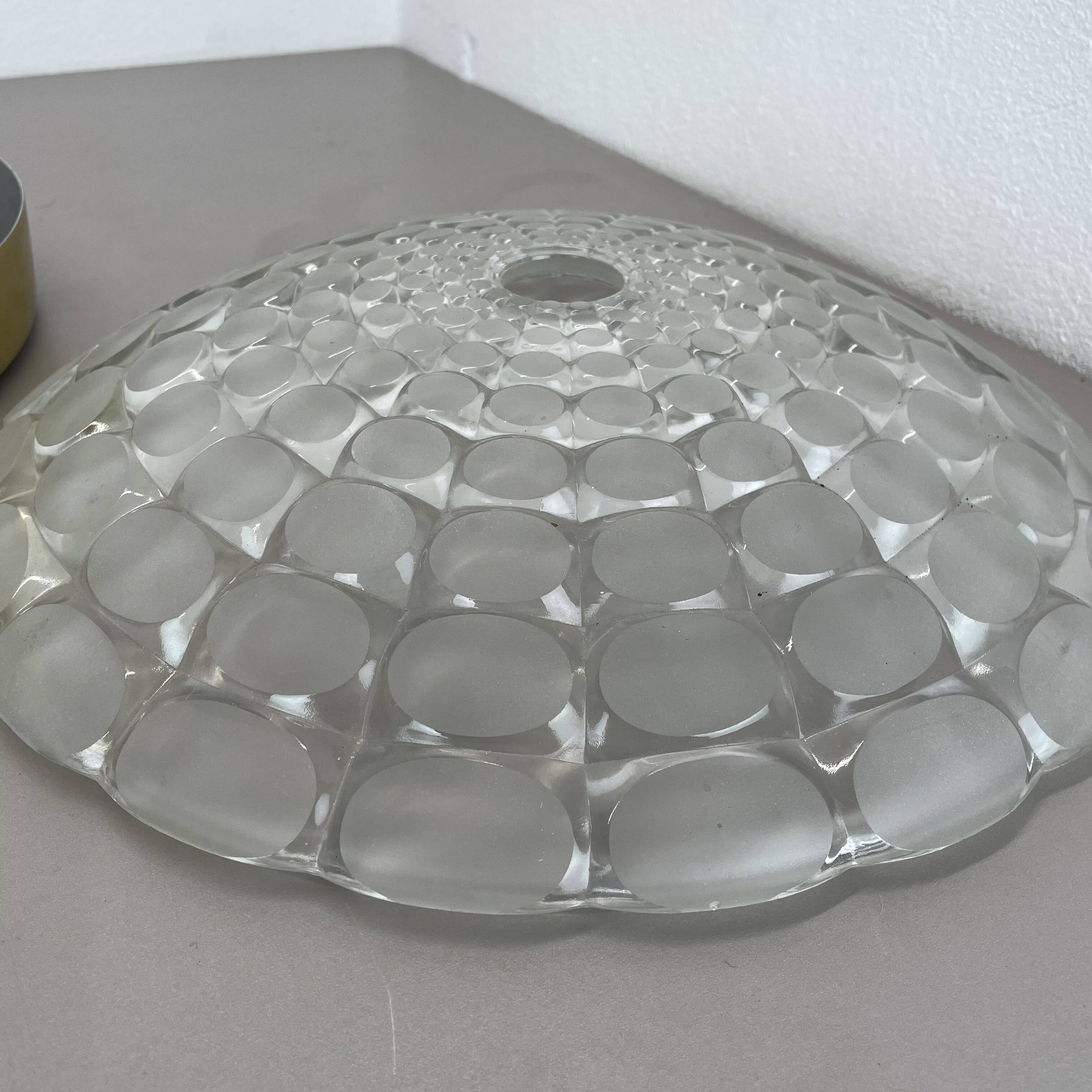 Glass flushmount wall light  peill and putzler lights attrib., germany, 1970s