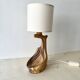 Vallauris lamp by Grandjean Jourdan 1950, vintage faux bois ceramic
