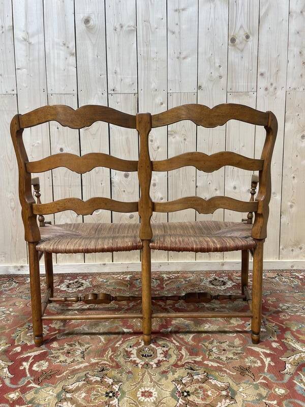 Banquette radassier paillée de style Louis XV provençal