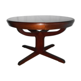 Table ronde pieds central a 2 allonges des années 70/80