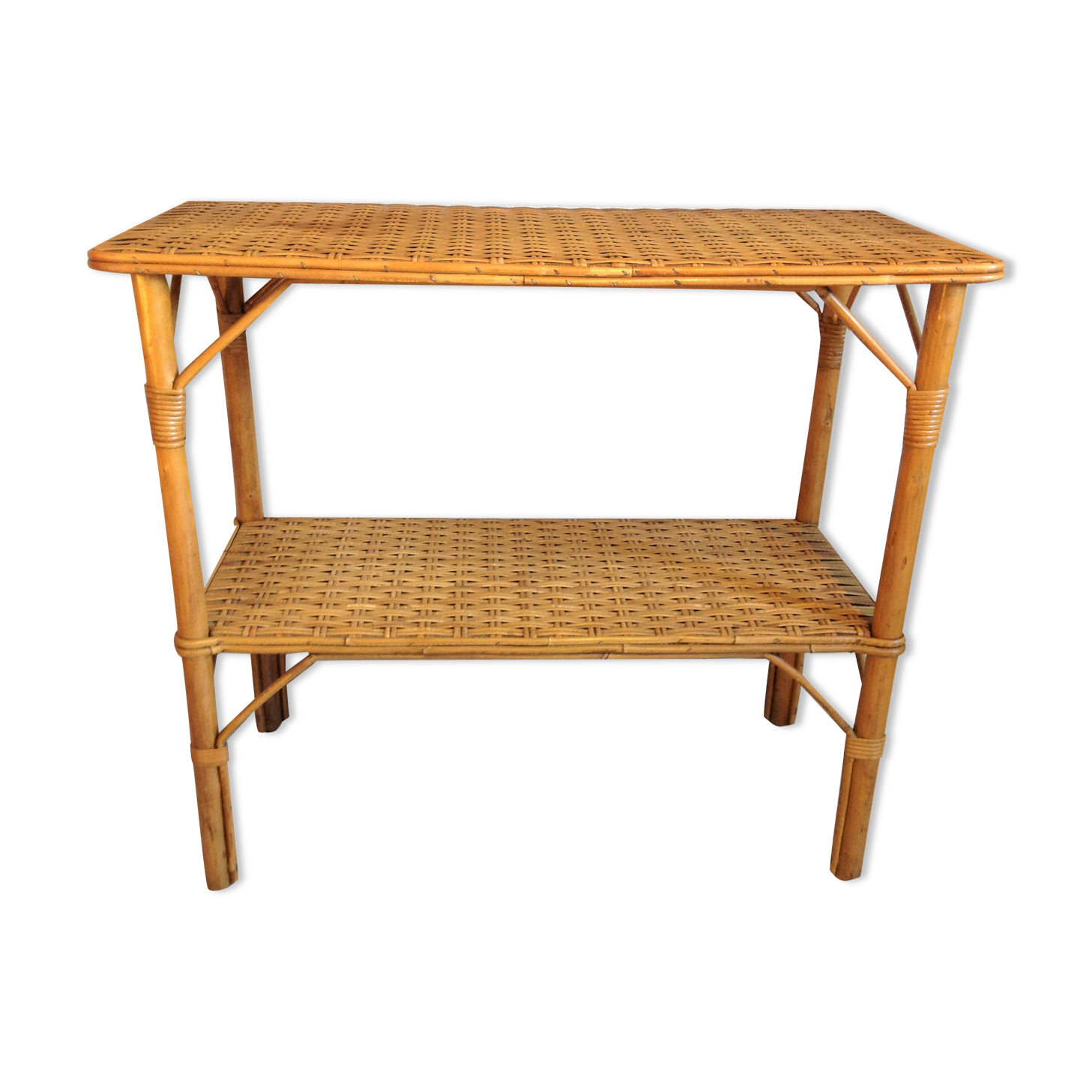 Rattan console / vintage 60s-70s