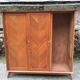 Vintage wardrobe compass feet with 3 sliding oak doors.