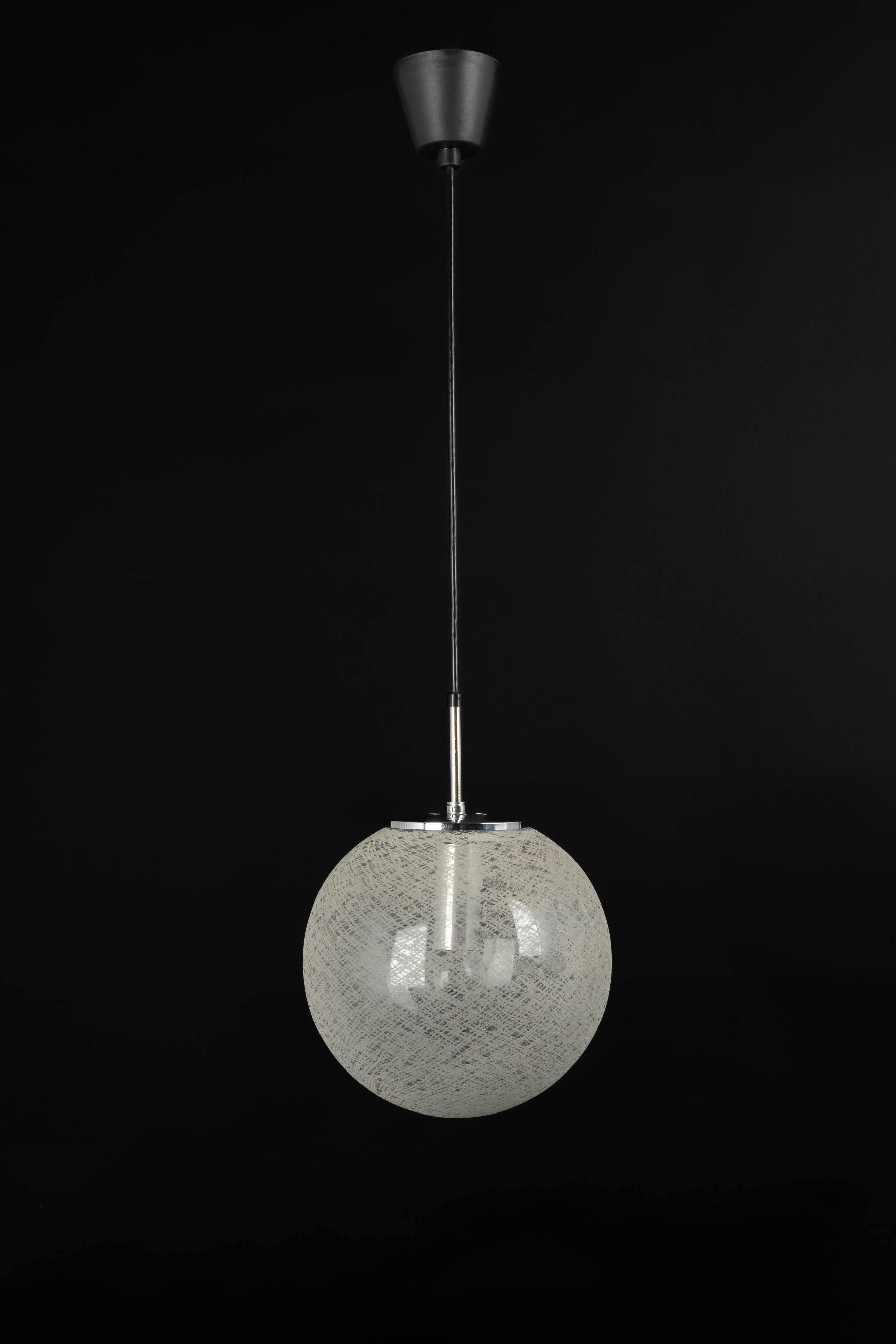 1 out of 10 Limburg Chrome with glass ball pendant, Germany, 1970s