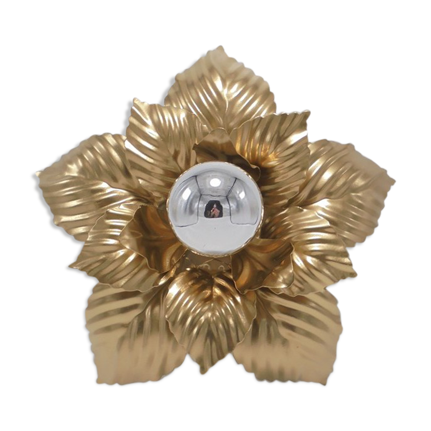 Golden flower wall lamp