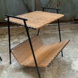 Pair of Raoul Guys Wicker Magazine Racks Circa 195