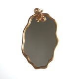 Gilded mirror with bird by Edouard Rambaud, 1990s