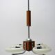 chrome and wood art deco pendant chandelier, circa 1930´s, bohemia