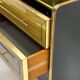 Italain Sideboard Made Of Solid Wood And Covered With Colored Glass 1950S