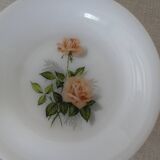 6 plates roses from France flowers hollow Arcopal