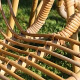 Pair of rattan basket armchairs, 60s