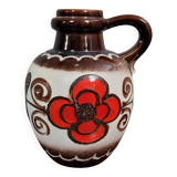West Germany: Very large glazed ceramic vase - brown