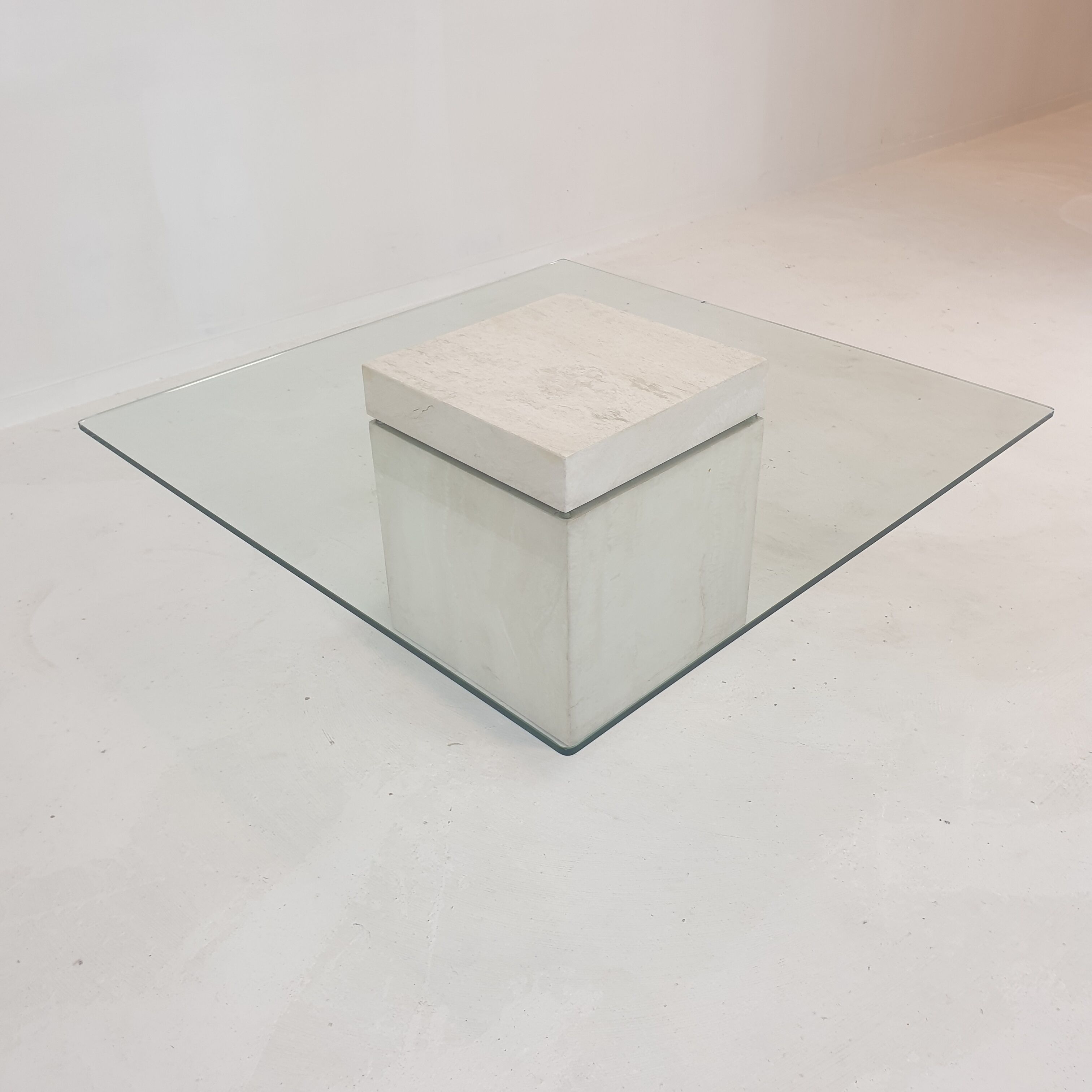 Italian travertine coffee table 1980s