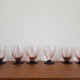 Lot de 6 verres art deco ancien  bicolores