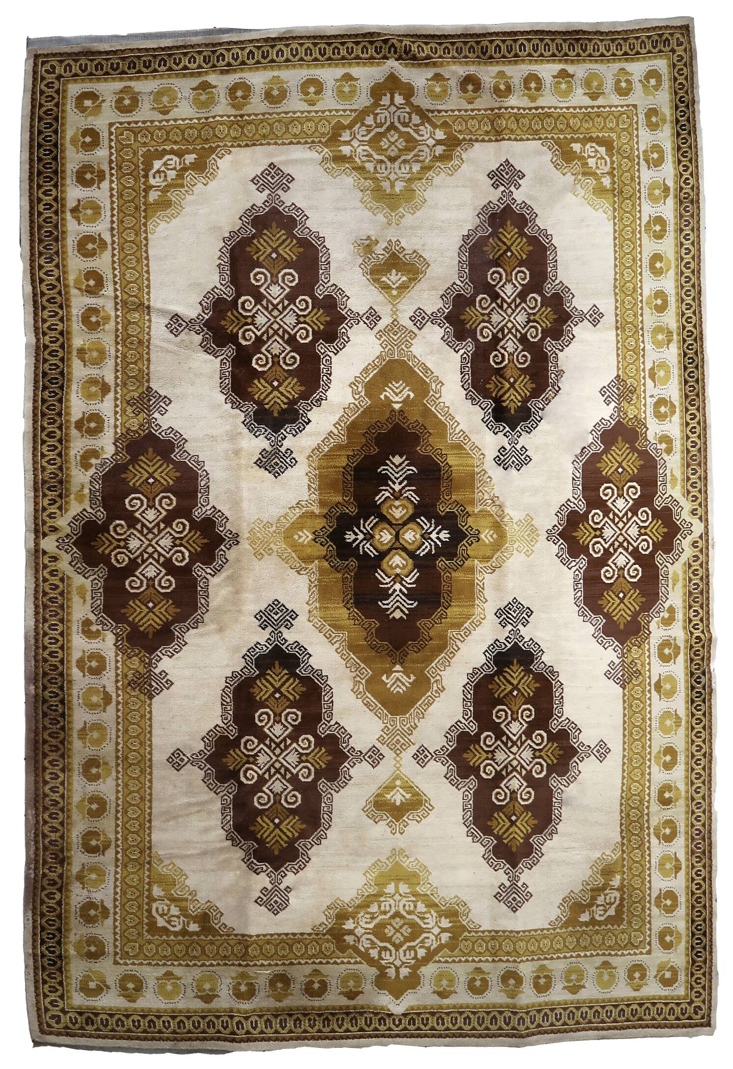 Tapis vintage français Savonnerie 242cm x 349cm - 1C1014