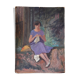 Adolphe Deteix, Woman Sewing in the Woods, circa 1930