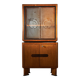 1950's Oakwood Display Cabinet with Sliding Glass Panels