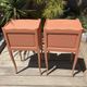 Pair of revamped bohemian / berber bedside tables with the heart "life is beautiful"