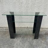 Iron console and shelves and glasses