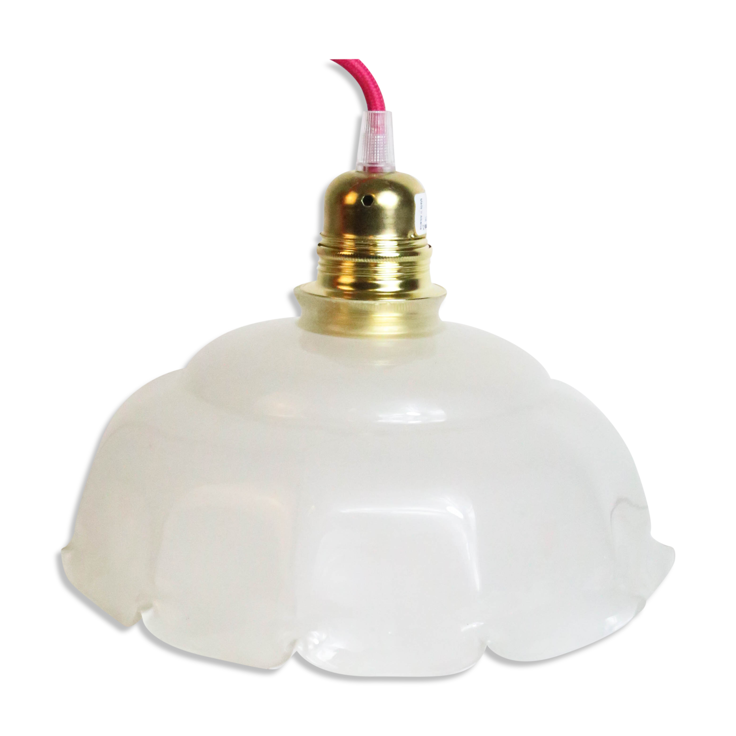 Suspension in white glass, vintage