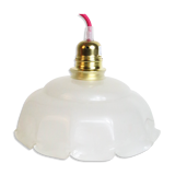 Suspension in white glass, vintage