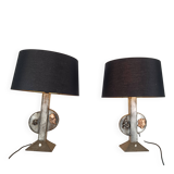 Pair of brutalist table lamps, 1970s