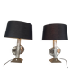 Pair of brutalist table lamps, 1970s