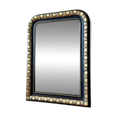 Louis-Philippe black and gold antique mirror from the 19th century.