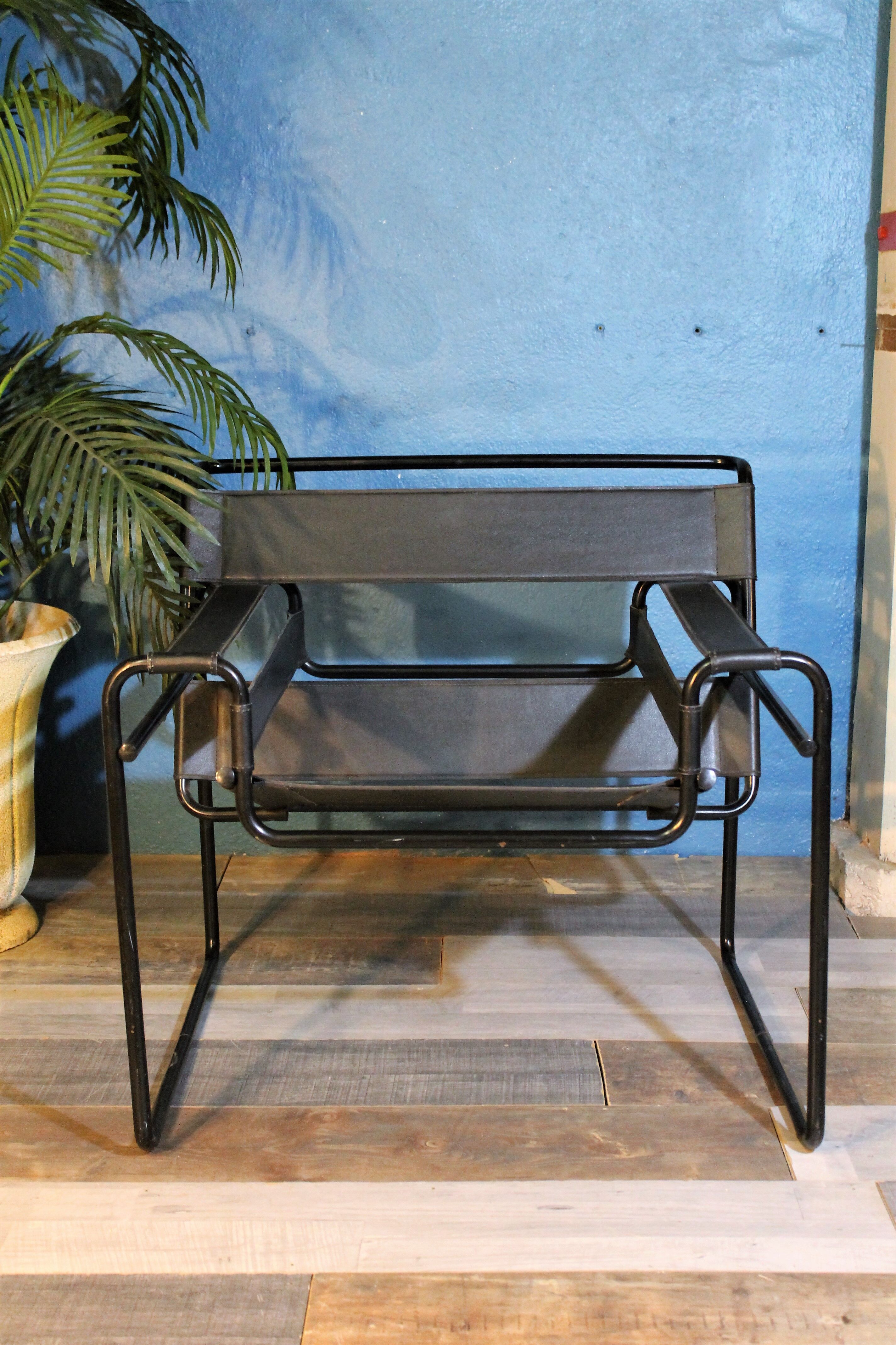 Metal armchair and leather, 1970s