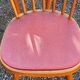 Set de 5 chaises vintage de bistrot en hêtre galette skaï rouge des années 50